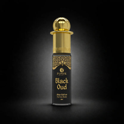Black Oud non alcoholic attar perfume 8ml dark smoky oud fragrance with spices leather amber patchouli long lasting bold attar