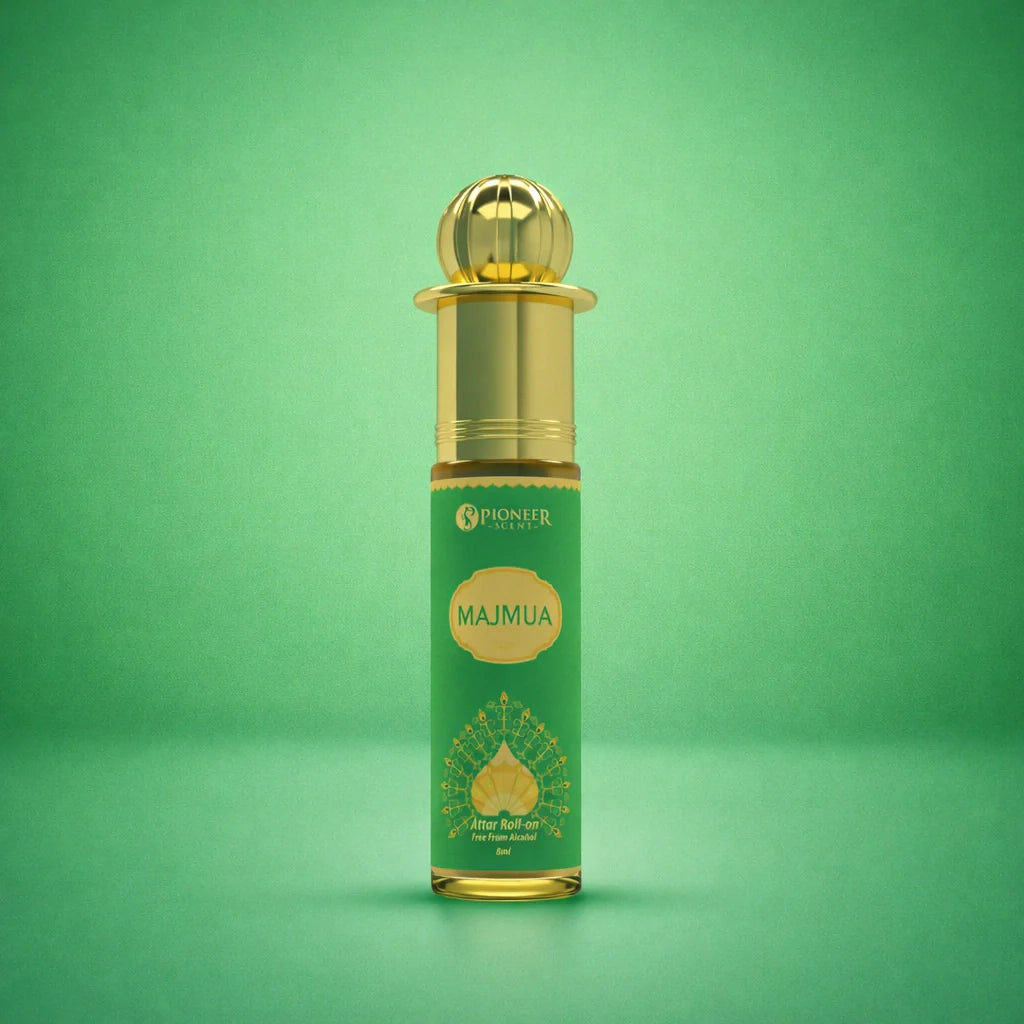 Majmua non alcoholic attar perfume 8ml earthy herbal fragrance with mitti kewda khus sandalwood calming long lasting attar