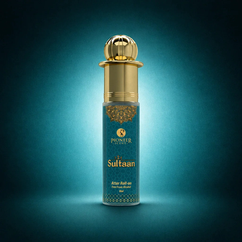 Sultaan non alcoholic attar perfume 8ml royal oud fragrance with saffron leather amber musk smoky woods long lasting premium attar