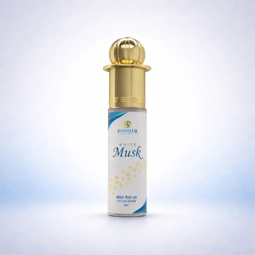 White Musk non alcoholic attar perfume 8ml fresh musky fragrance with lavender citrus jasmine sandalwood amber long lasting attar
