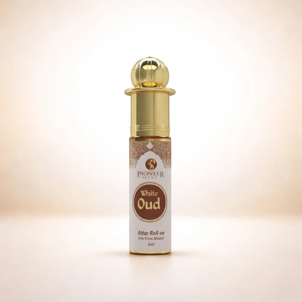White Oud non alcoholic attar perfume 8ml soft creamy oud fragrance with florals musk spice elegant long lasting attar perfume