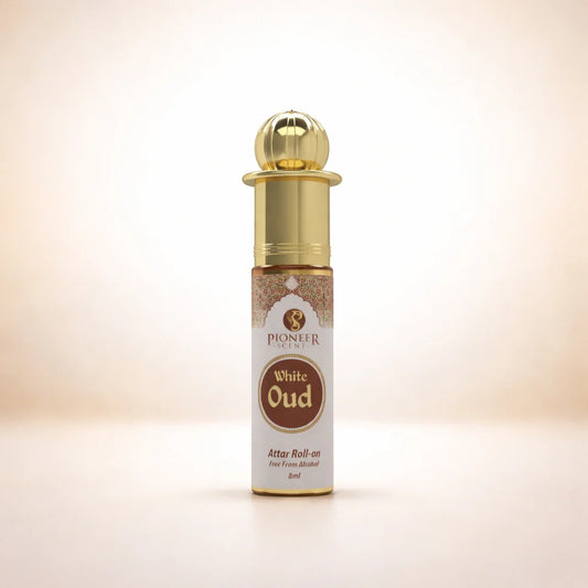 White Oud non alcoholic attar perfume 8ml soft creamy oud fragrance with florals musk spice elegant long lasting attar perfume